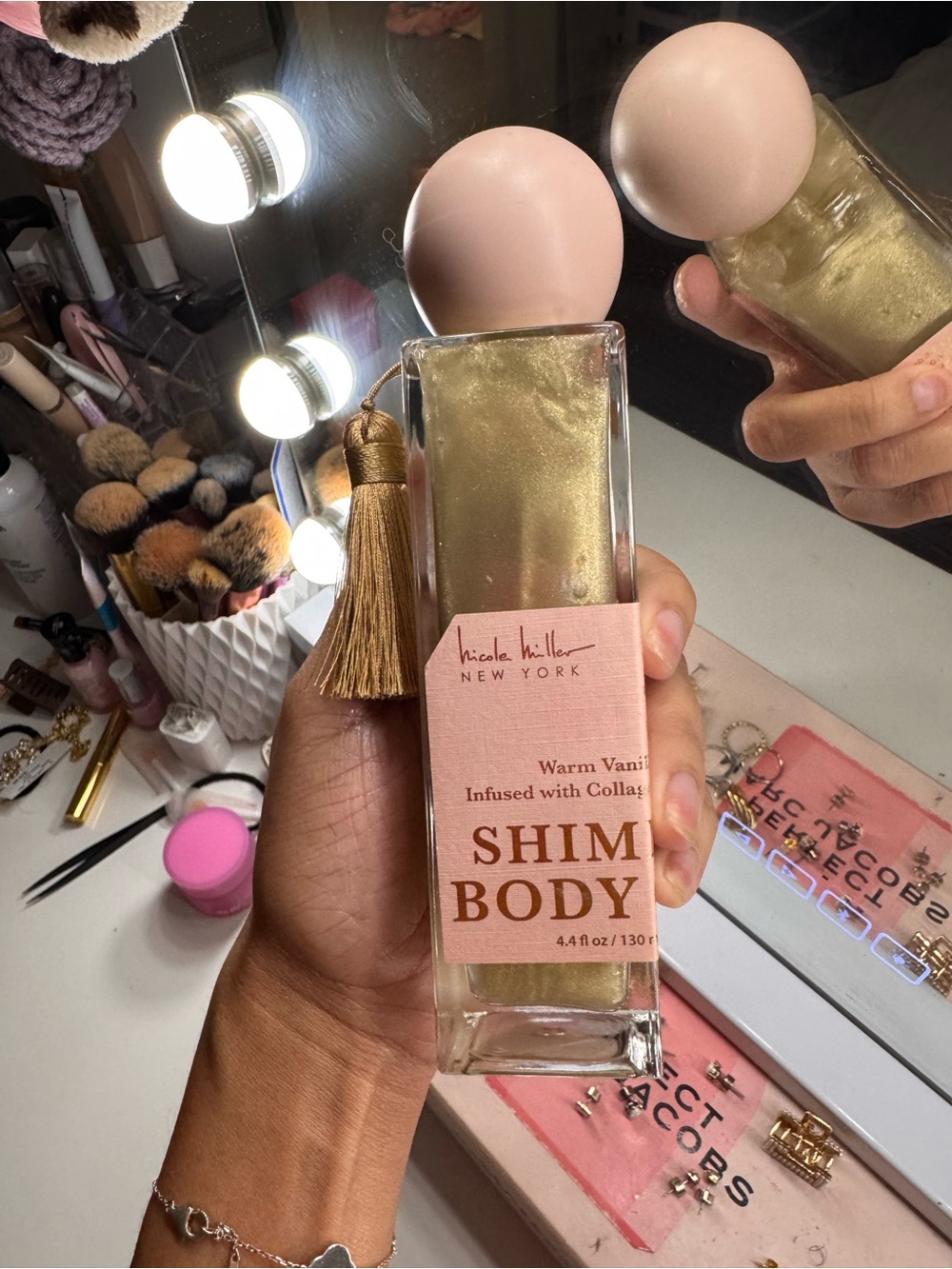 Nicole Miller Shimmering Body Highlighter - Gold & Pink Accents